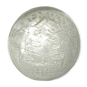 Clear Glass Round Christmas Tree 12" Serving Decorative Cookie Platter Plate